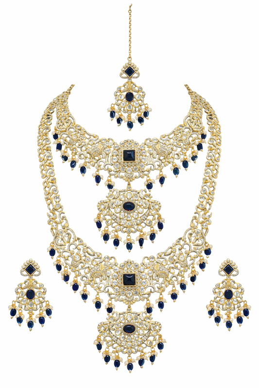 Bridal Set- Necklace with Earrings and Maang Tikka combo