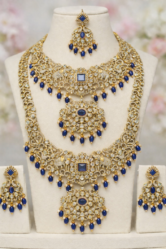 Bridal Set- Necklace with Earrings and Maang Tikka combo
