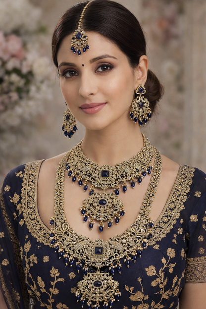 Bridal Set- Necklace with Earrings and Maang Tikka combo